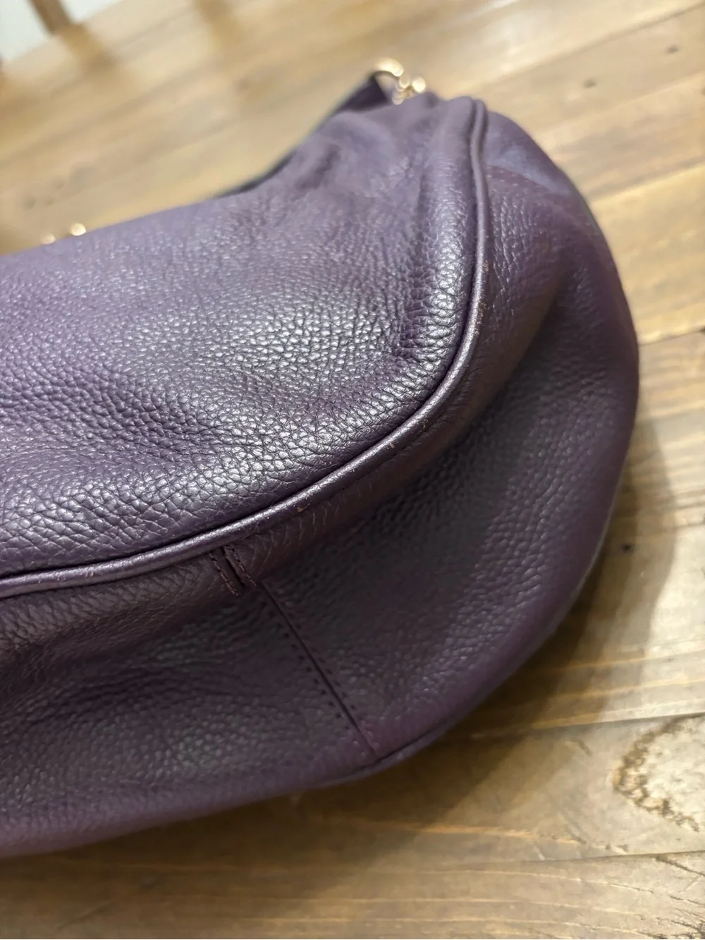 Coach Harley Hobo Bag in Purple Pebbled Leather